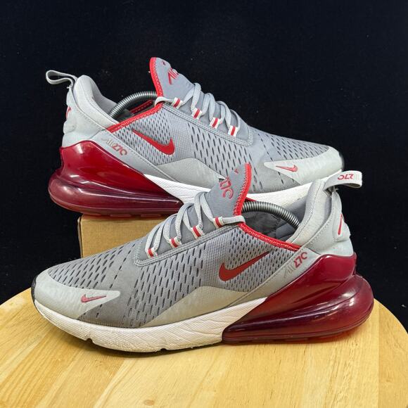 Nike Air Max 270 Particle Grey University Red Shoes Men's Size 11 CW7048-001 - Picture 1 of 11